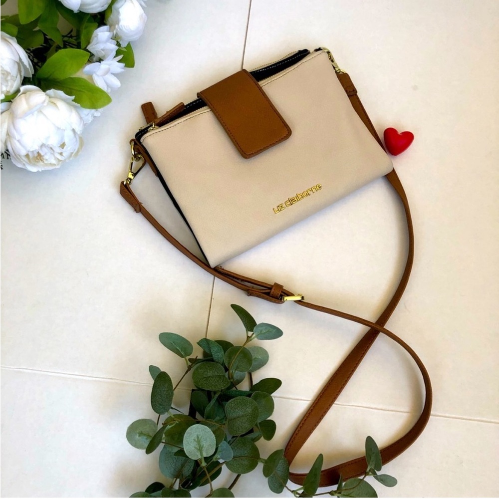 Liz Claiborne Color Block Organizer Crossbody Bag